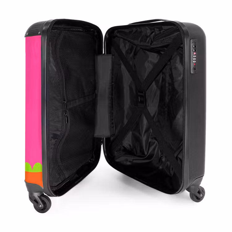 Koffer - Zusammenfassung – Geometrisch – Farbblöcke – Rosa – Orange - Abstract - Geometrisch - Kleurblokken - Roze - Oranje NBS - Handbagage koffer - Vrouwen middel