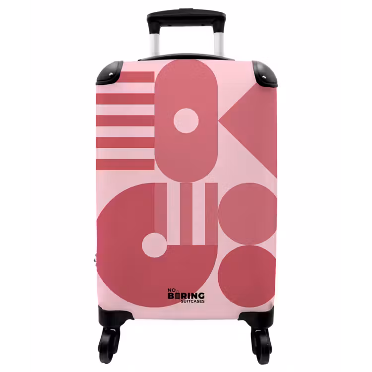 Koffer - Zusammenfassung – Geometrisch – Formen – Rosa - Abstract - Geometrisch - Vormen - Roze NBS - Handbagage koffer - Vrouwen middel