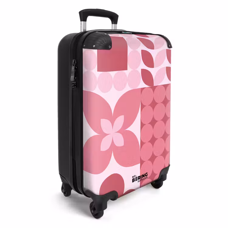 Koffer - Zusammenfassung – Geometrisch – Muster – Modern – Rosa - Abstract - Geometrisch - Patroon - Modern - Roze NBS - Handbagage koffer - Vrouwen middel
