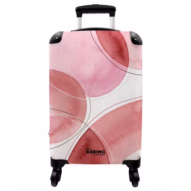Koffer - Zusammenfassung – Kreise – Modern – Rosa – Kunst - Abstract - Cirkels - Modern - Roze - Kunst NBS - Handbagage koffer - Vrouwen middel