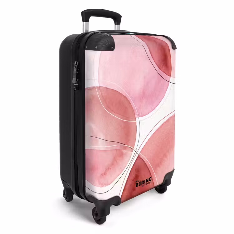 Koffer - Zusammenfassung – Kreise – Modern – Rosa – Kunst - Abstract - Cirkels - Modern - Roze - Kunst NBS - Handbagage koffer - Vrouwen middel