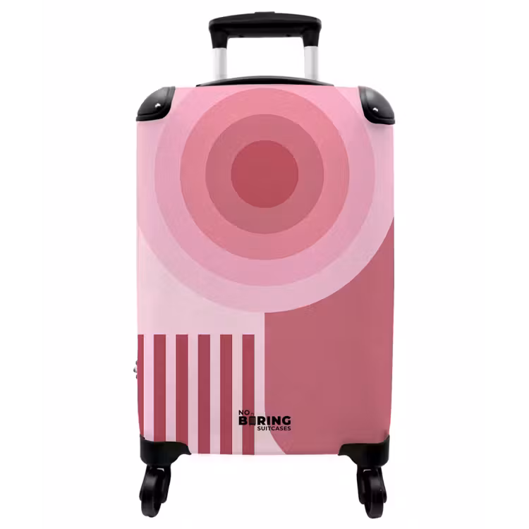 Koffer - Zusammenfassung – Kreise – Streifen – Modern – Rosa - Abstract - Cirkels - Strepen - Modern - Roze NBS - Handbagage koffer - Vrouwen middel