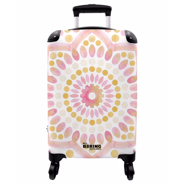 Koffer - Zusammenfassung – Mandala – Kunst – Modern – Rosa - Abstract - Mandala - Kunst - Modern - Roze NBS - Handbagage koffer - Vrouwen middel