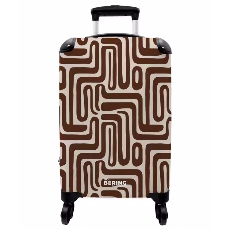 Koffer - Zusammenfassung – Muster – Braun - Abstract - Patroon - Bruin NBS - Handbagage koffer - Vrouwen middel