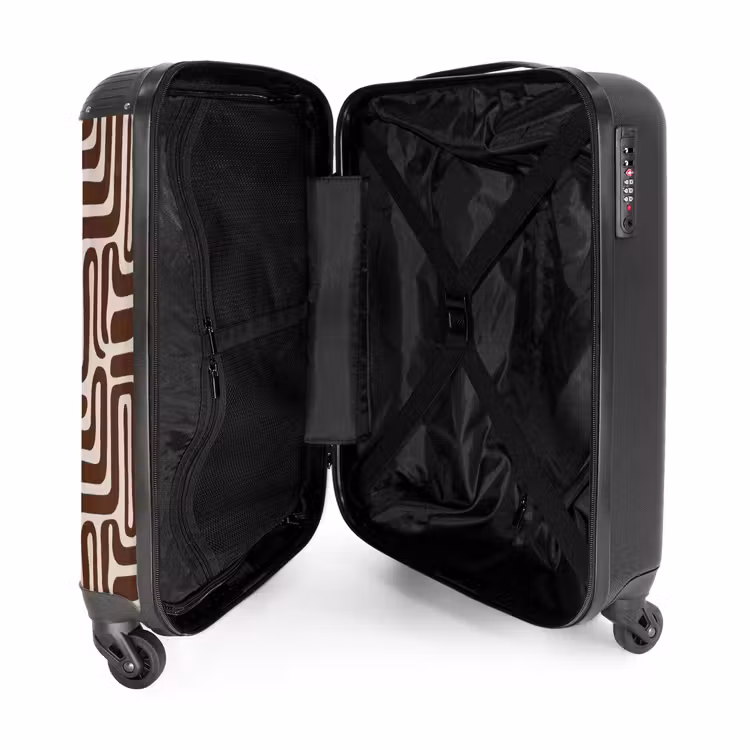 Koffer - Zusammenfassung – Muster – Braun - Abstract - Patroon - Bruin NBS - Handbagage koffer - Vrouwen middel