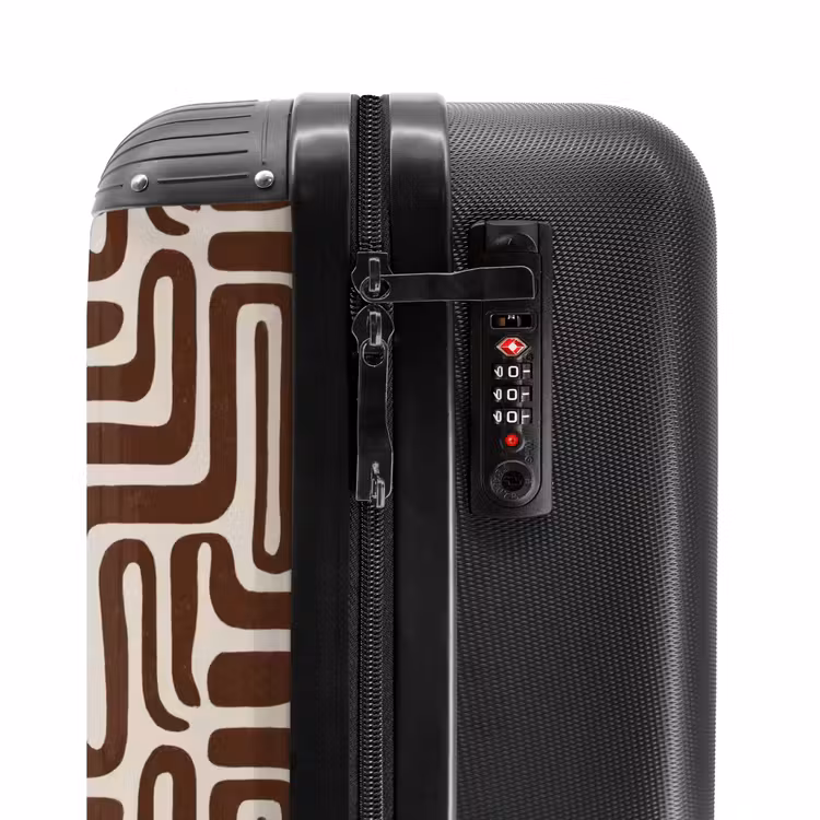 Koffer - Zusammenfassung – Muster – Braun - Abstract - Patroon - Bruin NBS - Handbagage koffer - Vrouwen middel