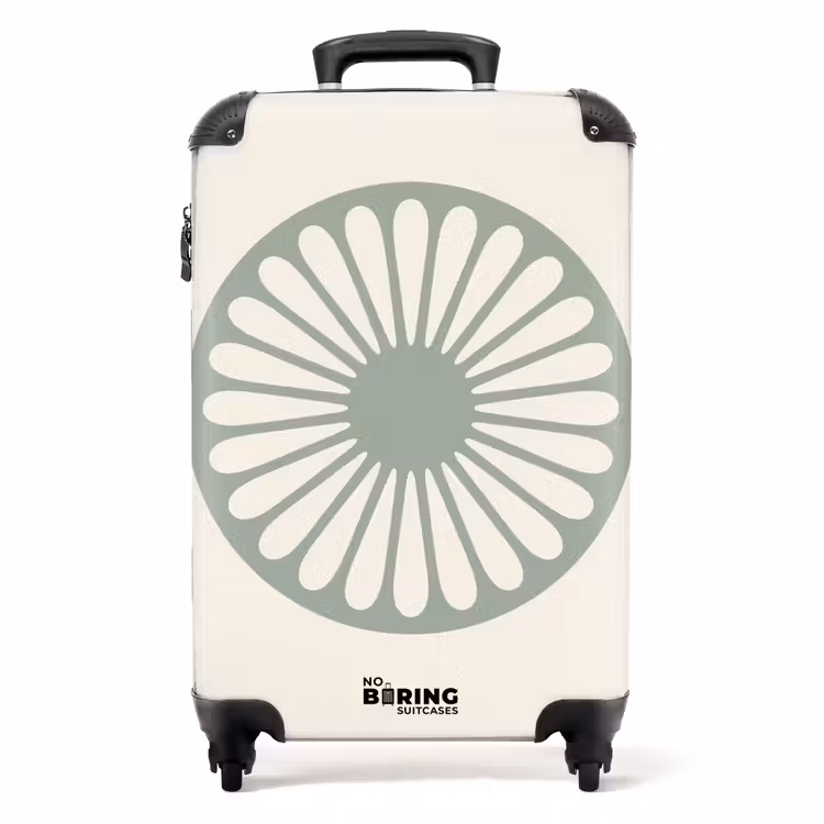 Koffer - Zusammenfassung – Muster – Radial – Modern – Grün - Abstract - Patroon - Radiaal - Modern - Groen NBS - Handbagage koffer - Volwassenen Unisex middel