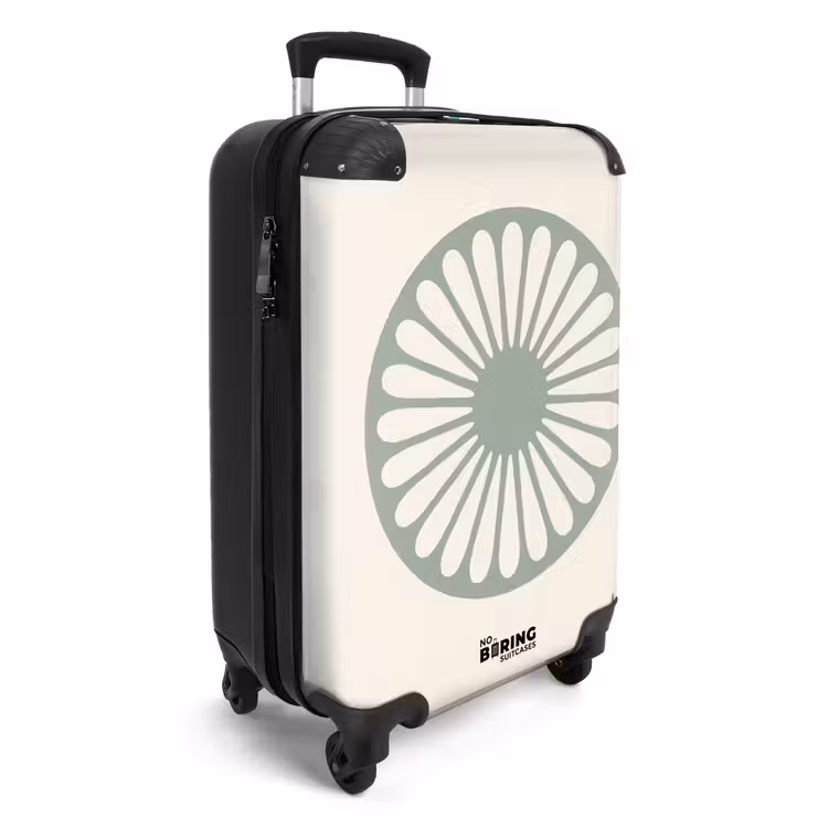 Koffer - Zusammenfassung – Muster – Radial – Modern – Grün - Abstract - Patroon - Radiaal - Modern - Groen NBS - Handbagage koffer - Volwassenen Unisex middel