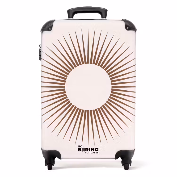 Koffer - Zusammenfassung – Sonne – Symbol – Modern – Beige - Abstract - Zon - Symbool - Modern - Beige NBS - Handbagage koffer - Volwassenen Unisex middel