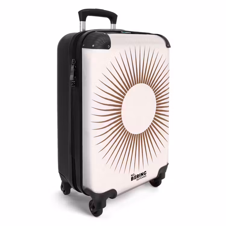 Koffer - Zusammenfassung – Sonne – Symbol – Modern – Beige - Abstract - Zon - Symbool - Modern - Beige NBS - Handbagage koffer - Volwassenen Unisex middel