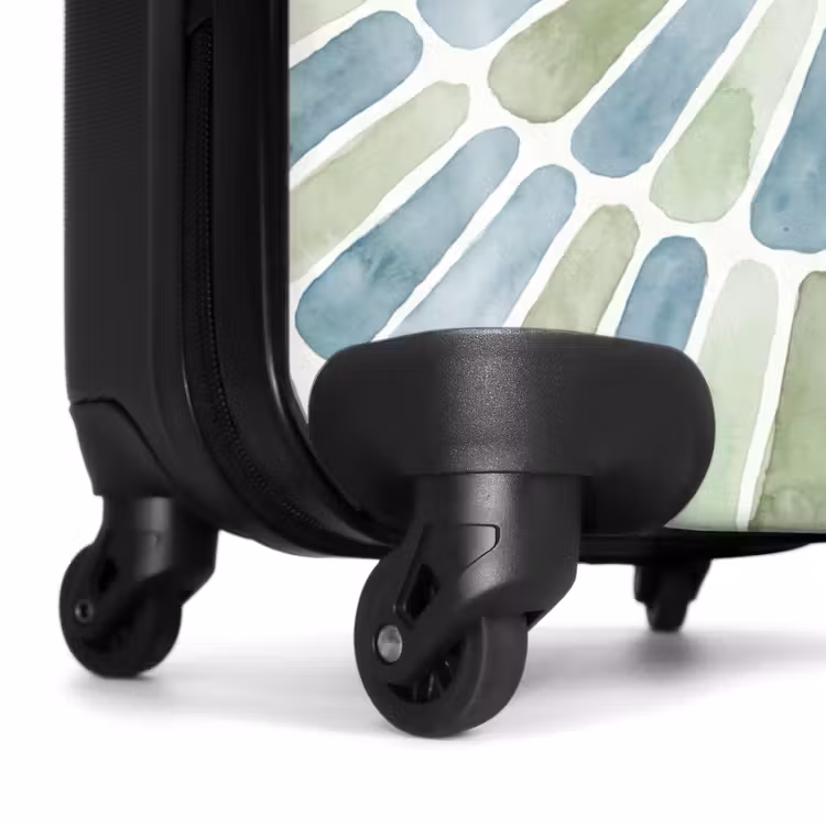 Koffer - Zusammenfassung – Spirale – Muster – Modern – Blau – Grün - Abstract - Spiraal - Patroon - Modern - Blauw - Groen NBS - Handbagage koffer - Vrouwen middel
