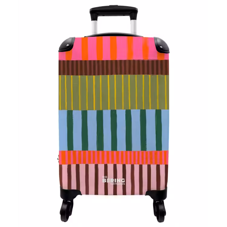 Koffer - Zusammenfassung – Streifen – Modern – Farbenfroh – Kunst - Abstract - Strepen - Modern - Kleurrijk - Kunst NBS - Handbagage koffer - Vrouwen middel