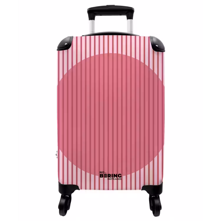 Koffer - Zusammenfassung – Streifen – Oval – Rosa – Modern - Abstract - Strepen - Ovaal - Roze - Modern NBS - Handbagage koffer - Vrouwen middel