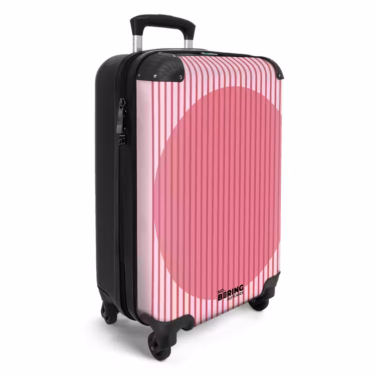Koffer - Zusammenfassung – Streifen – Oval – Rosa – Modern - Abstract - Strepen - Ovaal - Roze - Modern NBS - Handbagage koffer - Vrouwen middel
