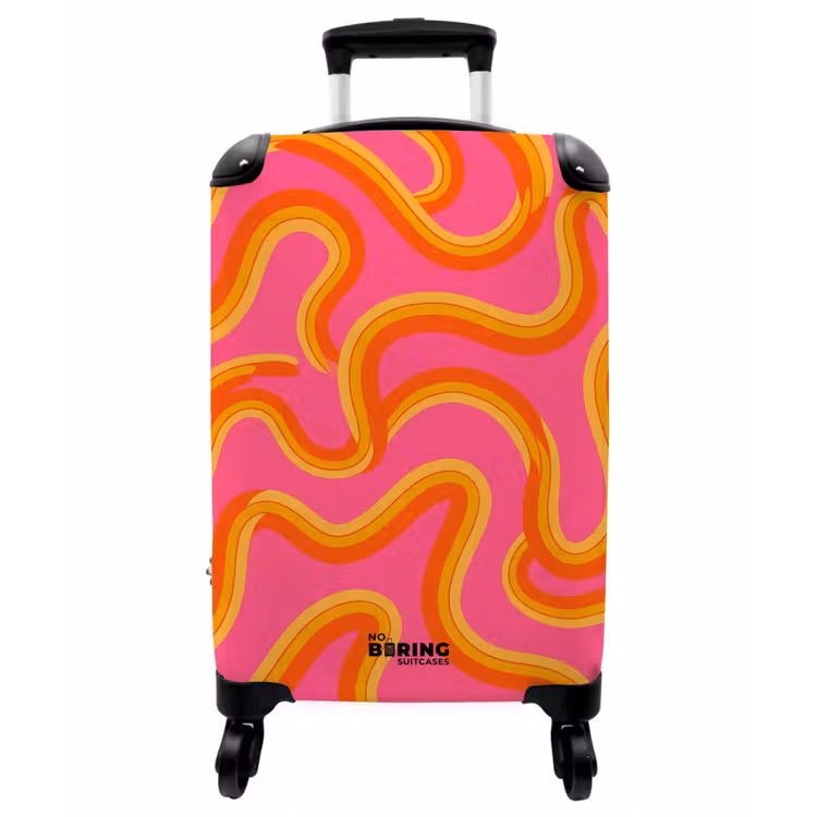 Koffer - Zusammenfassung – Wellenlinien – Modern – Farbenfroh - Abstract - Golvende lijnen - Modern - Kleurrijk NBS - Handbagage koffer - Vrouwen middel