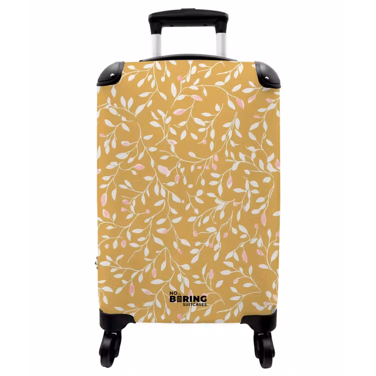 Koffer - Zweige – Muster – Ocker - Takjes - Patroon - Oker NBS - Handbagage koffer - Vrouwen middel