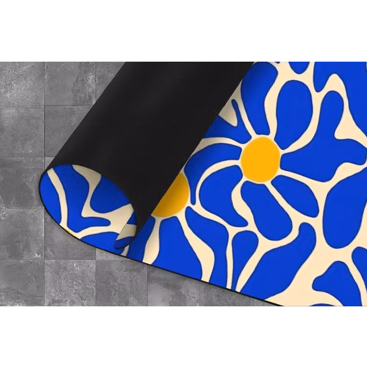 Abstract - Bloem - Blauw Keukenloper - keukenmat middel 536 -closeup