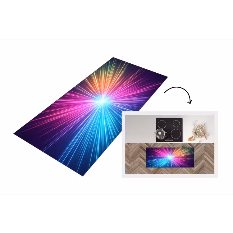 Abstract - Light - Burst - Modern - Colorful Keukenloper - keukenmat middel -3d