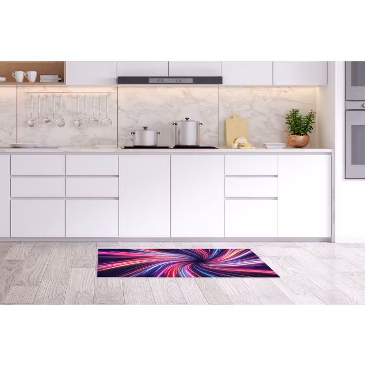 Abstract - Swirl - Futuristic - Neon Keukenloper - keukenmat middel -sfeer3