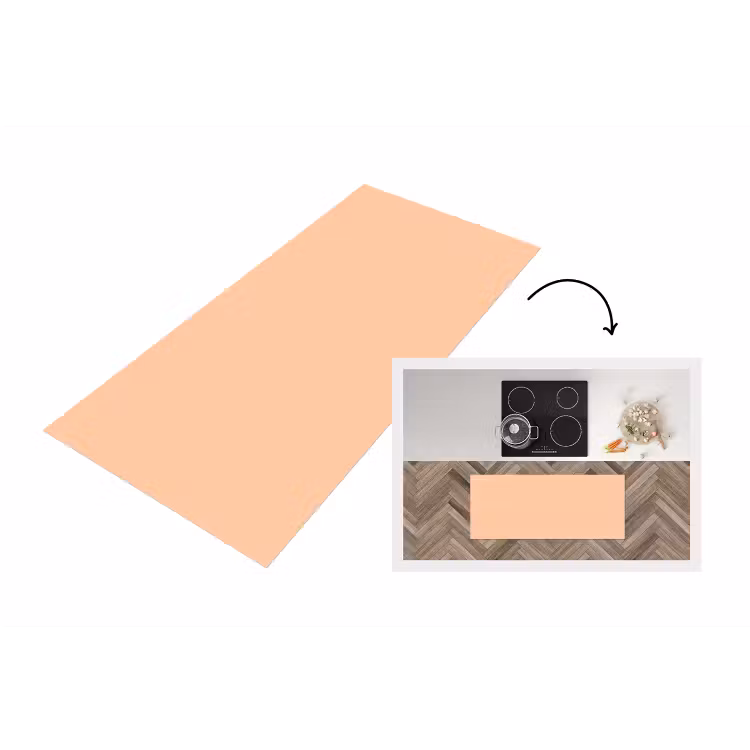Apricot - Blush - Nude Keukenloper - keukenmat middel 536 -3d