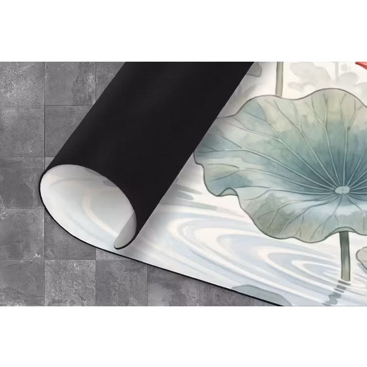 Aquarel - Lotusbloemen - Kleurrijk Keukenloper - keukenmat middel -closeup