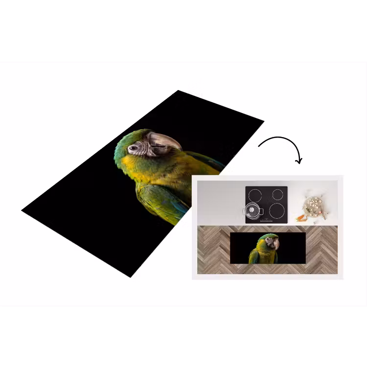 Ara - Portret - Groen Keukenloper - keukenmat middel -3d