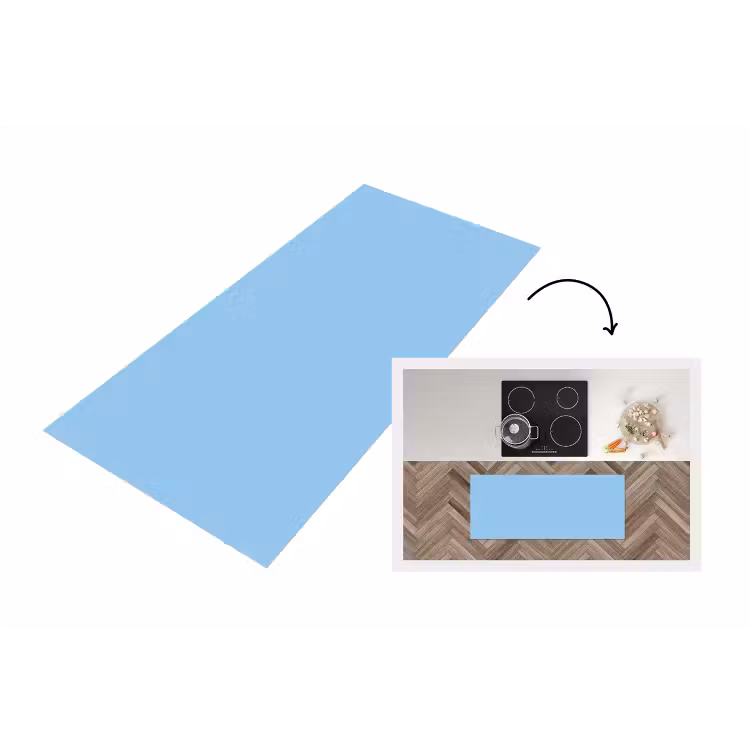 Baby - Blue - Blauw Keukenloper - keukenmat middel 536 -3d