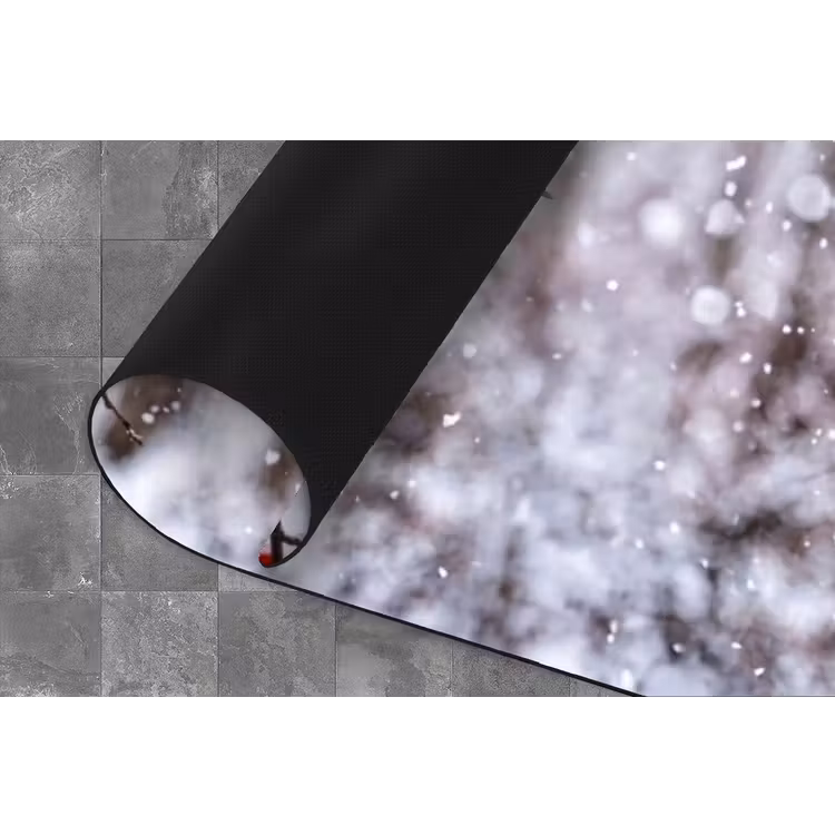 Bessen - Takken - Sneeuw - Winter - Kleurrijk Keukenloper - keukenmat middel -closeup