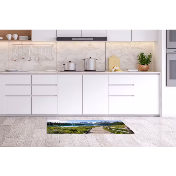 Bergen - Meer - Landschap - Blauw Keukenloper - keukenmat middel -sfeer3