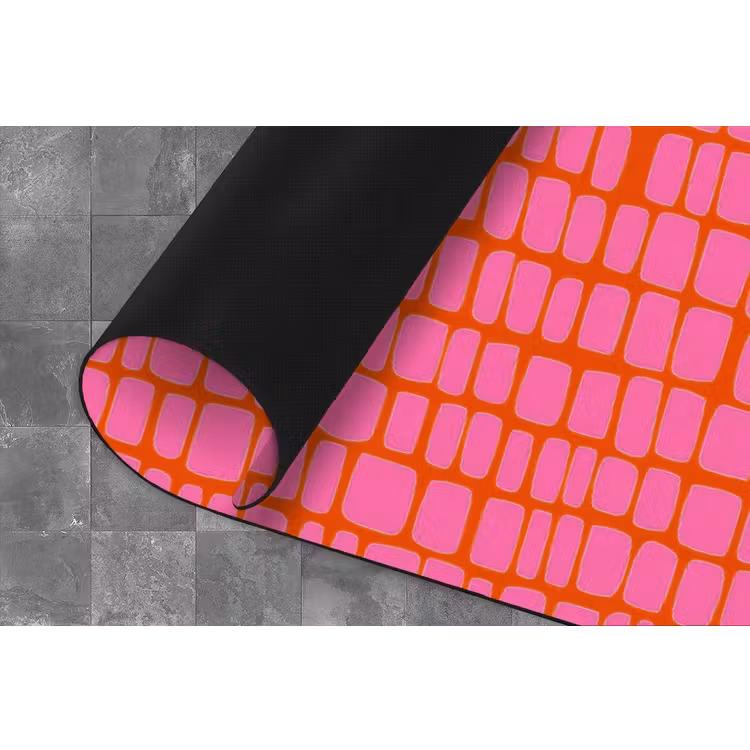 Organisch - Raster - Roze Keukenloper - keukenmat middel 536 -closeup