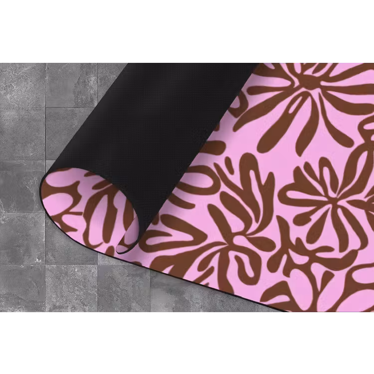 Organisch - Patroon - Roze Keukenloper - keukenmat middel 536 -closeup