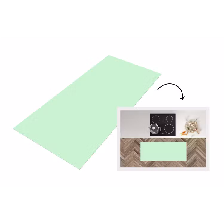 Pale - Mint - Groen Keukenloper - keukenmat middel 536 -3d