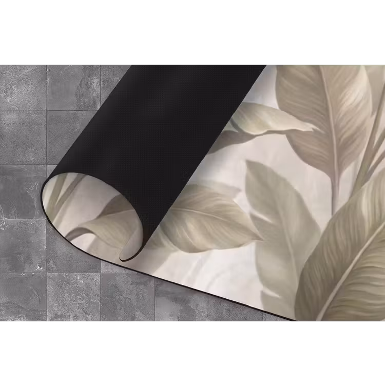 Bladeren - Tropisch - Natuur - Abstract - Beige Keukenloper - keukenmat middel -closeup