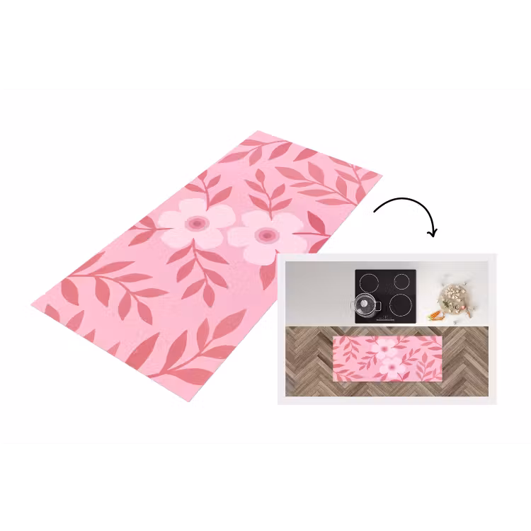 Bloemen - Abstract - Modern - Roze - Natuur Keukenloper - keukenmat middel -3d