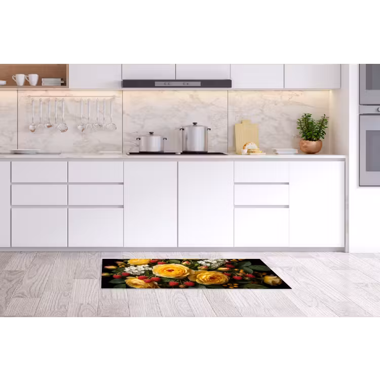 Bloemen - Boeket - Natuur - Klassiek - Geel Keukenloper - keukenmat middel -sfeer3