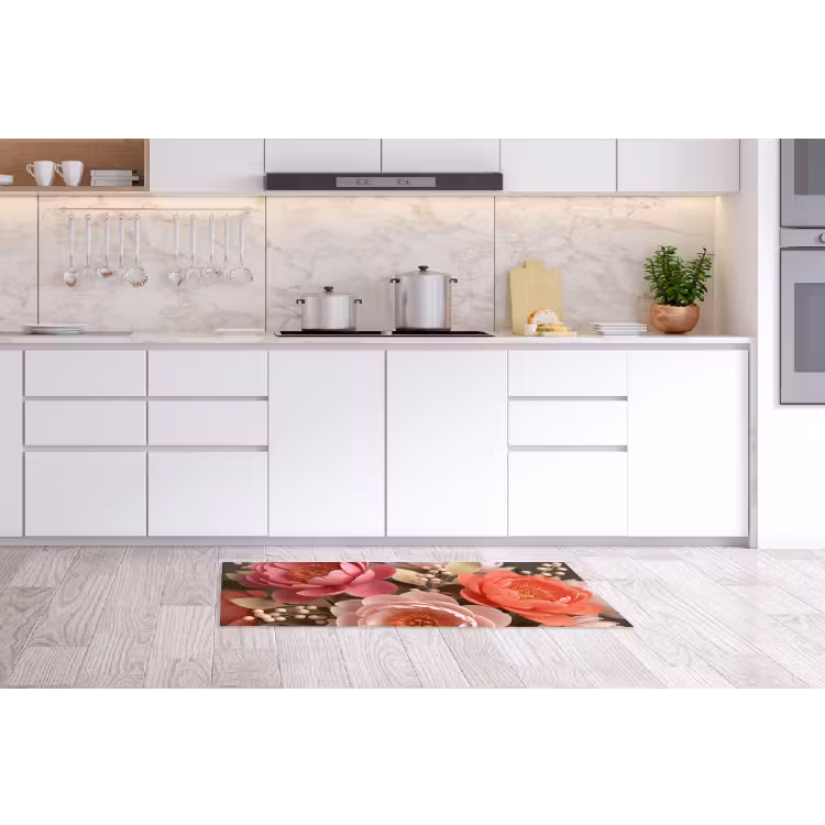 Bloemen - Bloesem - Zacht - Koraal - Decoratie Keukenloper - keukenmat middel -sfeer3
