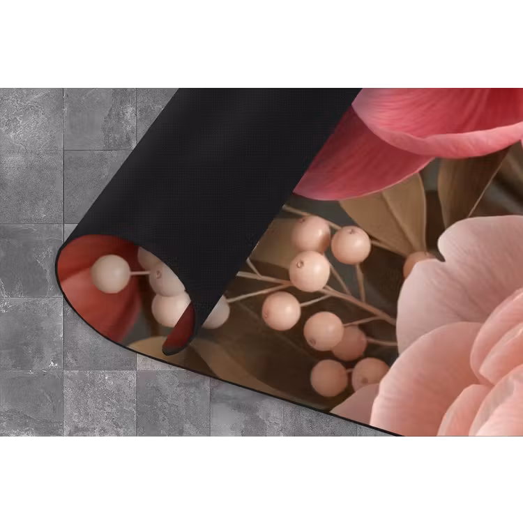 Bloemen - Bloesem - Zacht - Koraal - Decoratie Keukenloper - keukenmat middel -closeup