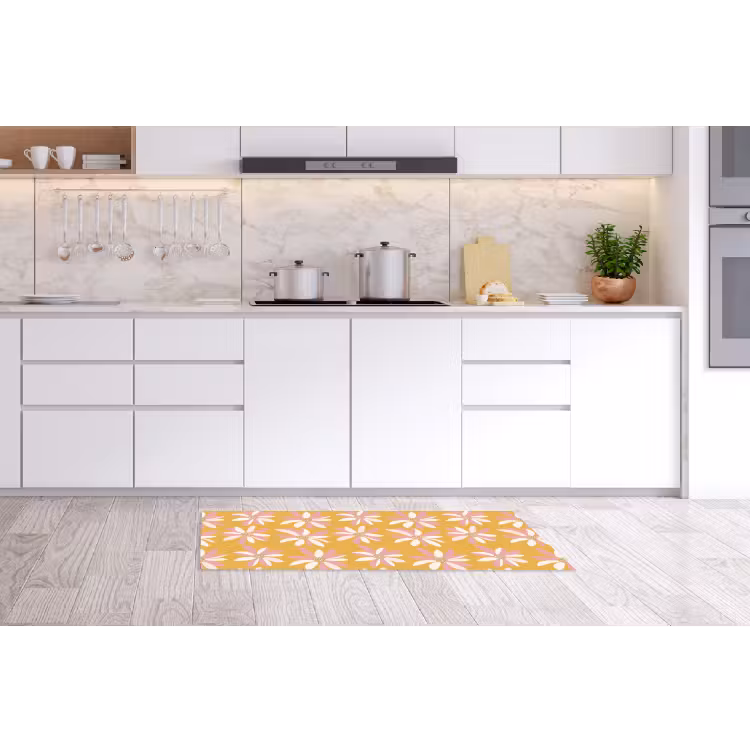 Bloemen - Modern - Geel Keukenloper - keukenmat middel 536 -sfeer3