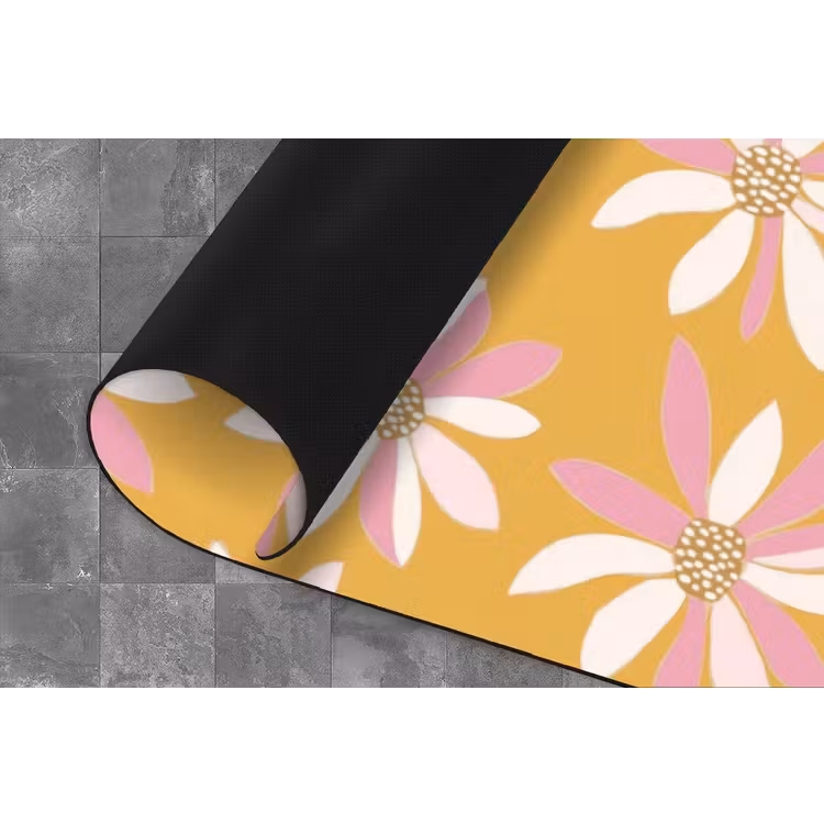 Bloemen - Modern - Geel Keukenloper - keukenmat middel 536 -closeup