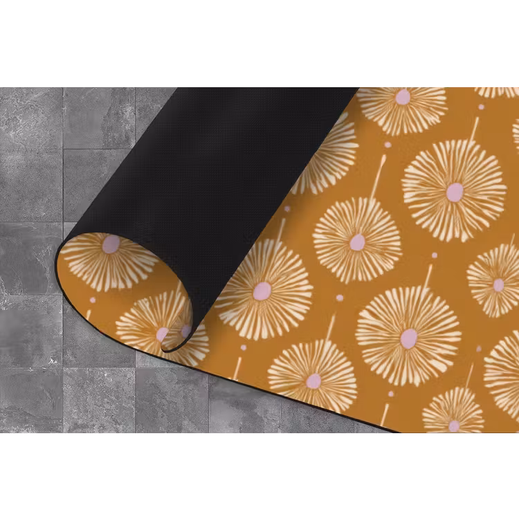 Bloemen - Modern - Oker Keukenloper - keukenmat middel 536 -closeup