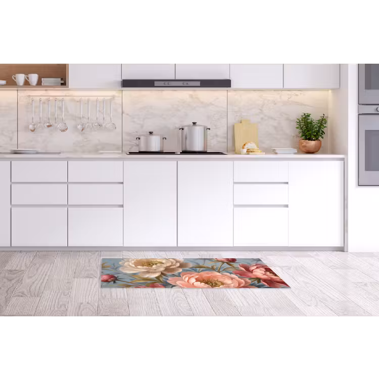 Bloemen - Roze - Beige - Modern - Natuur Keukenloper - keukenmat middel -sfeer3