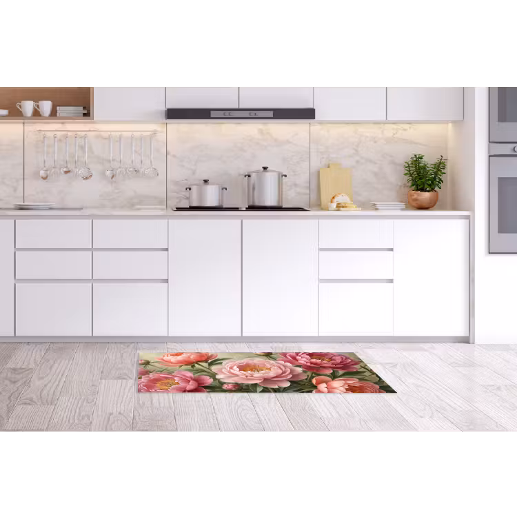 Bloemen - Roze - Klassiek - Gedetailleerd - Natuur Keukenloper - keukenmat middel -sfeer3
