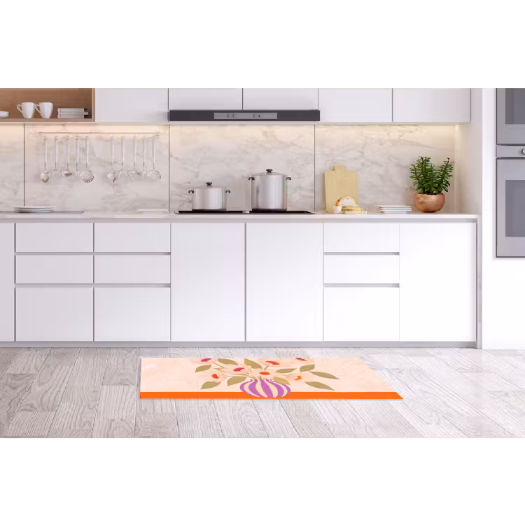 Bloemen - Vaas - Abstract - Paars - Oranje Keukenloper - keukenmat middel -sfeer3