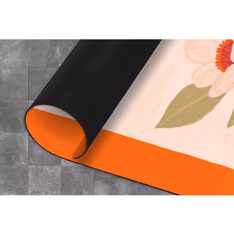 Bloemen - Vaas - Abstract - Paars - Oranje Keukenloper - keukenmat middel -closeup