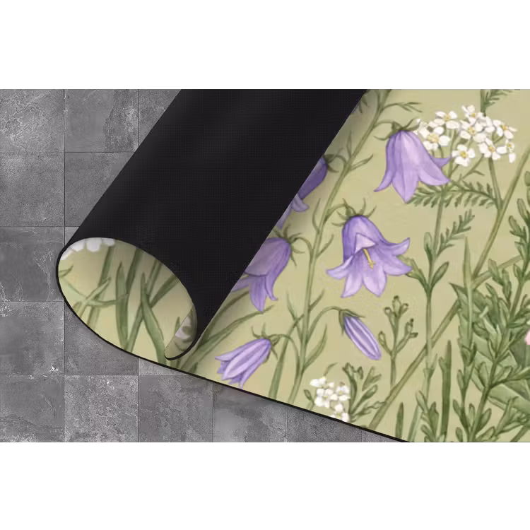 Botanisch - Bloemen - Kleurrijk Keukenloper - keukenmat middel -closeup