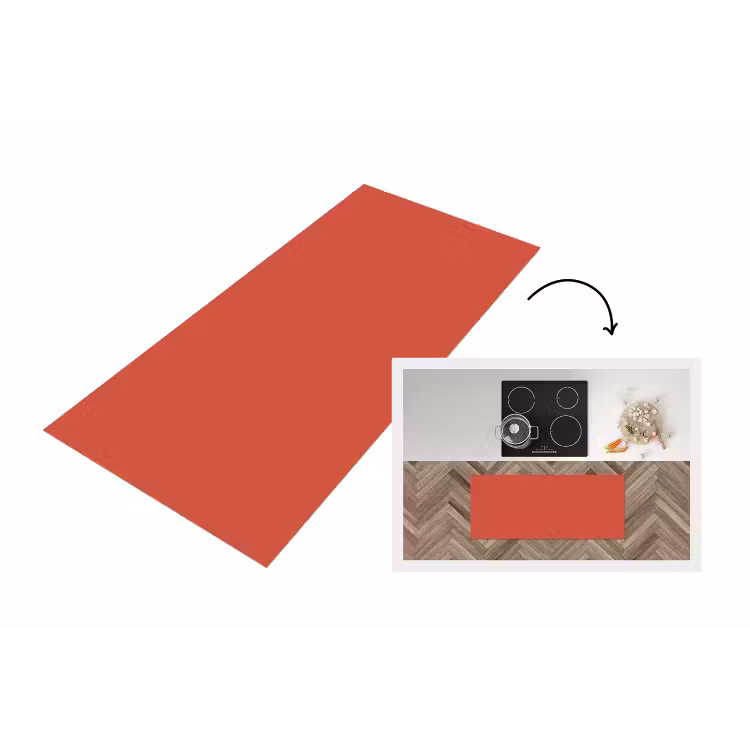 Brick - Red - Rood Keukenloper - keukenmat middel 536 -3d