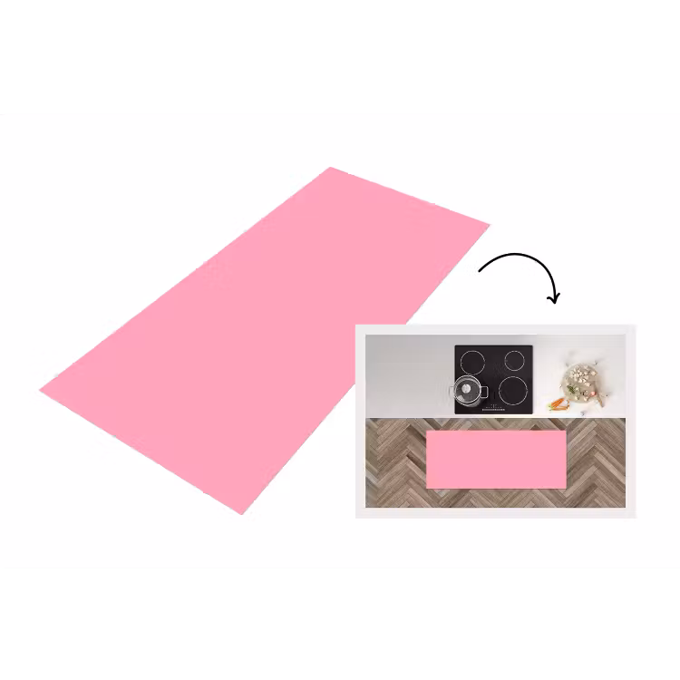 Bubblegum - Pink - Roze Keukenloper - keukenmat middel 536 -3d