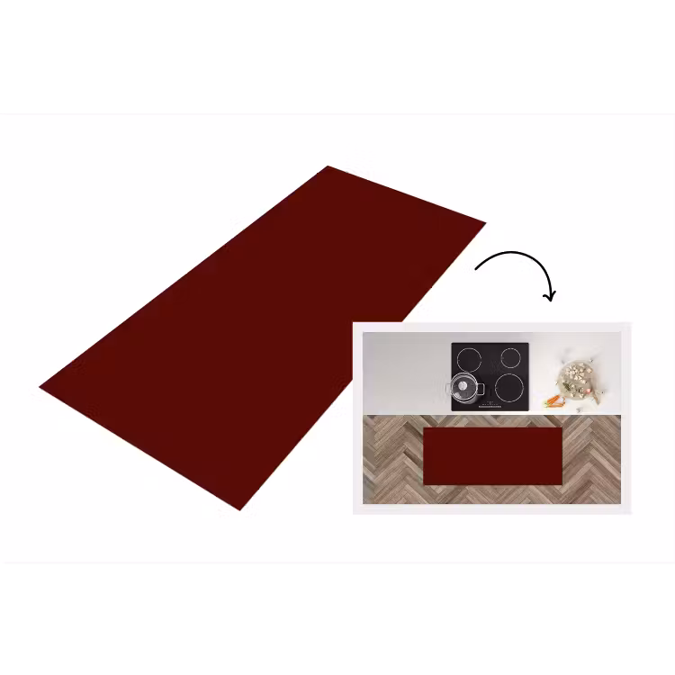 Burnt - Mahogany - Rood Keukenloper - keukenmat middel 536 -3d