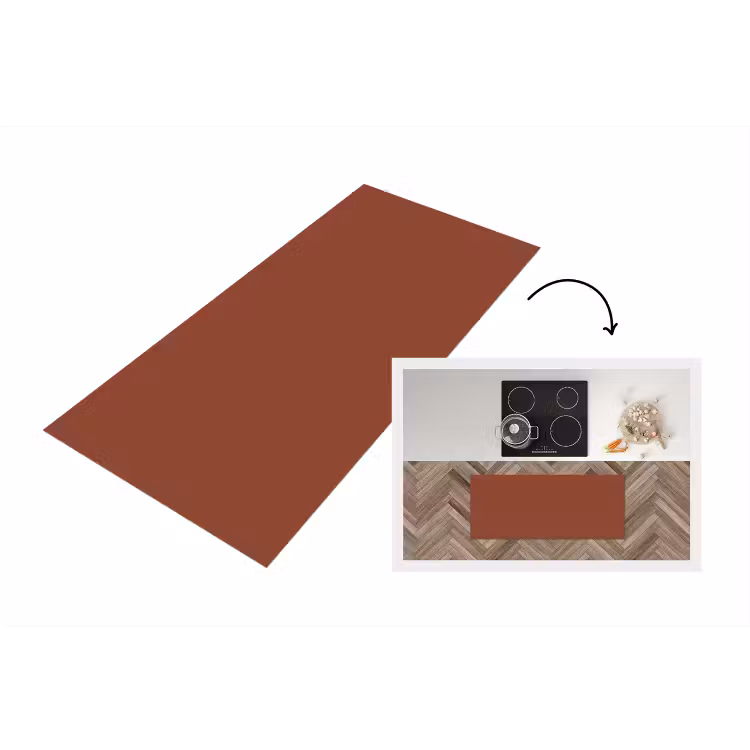 Burnt - Mahogany - Terracotta Keukenloper - keukenmat middel 536 -3d