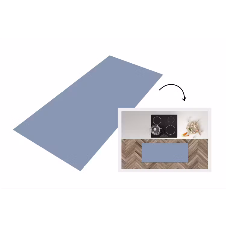 Canary - Champ - Blauw Keukenloper - keukenmat middel 536 -3d